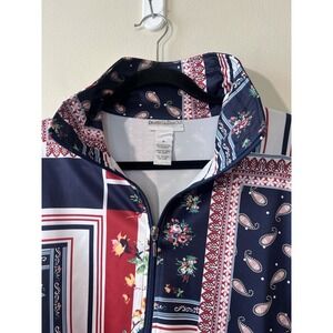 Drapers & Damons Full Zip Jacket Women‎ M Patchwork Floral Paisley Lightweight